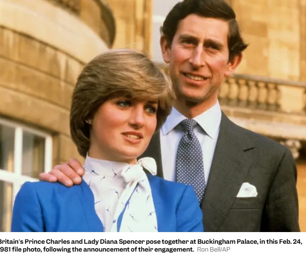 Britain's Prince Charles and Lady Diana Spencer pose together at Buckingham Palace, in this Feb. 24, 1981 file photo, following the announcement of their engagement