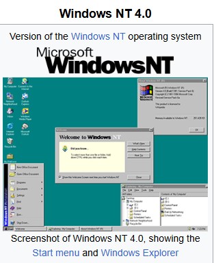 Microsoft released Windows NT 4.0