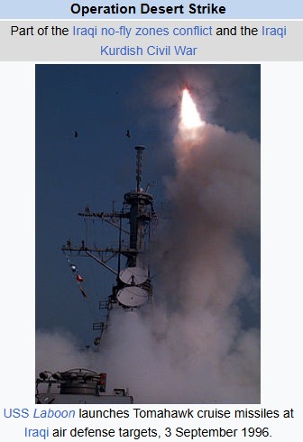 American fires cruise missiles at Iraqi military targets once more. 